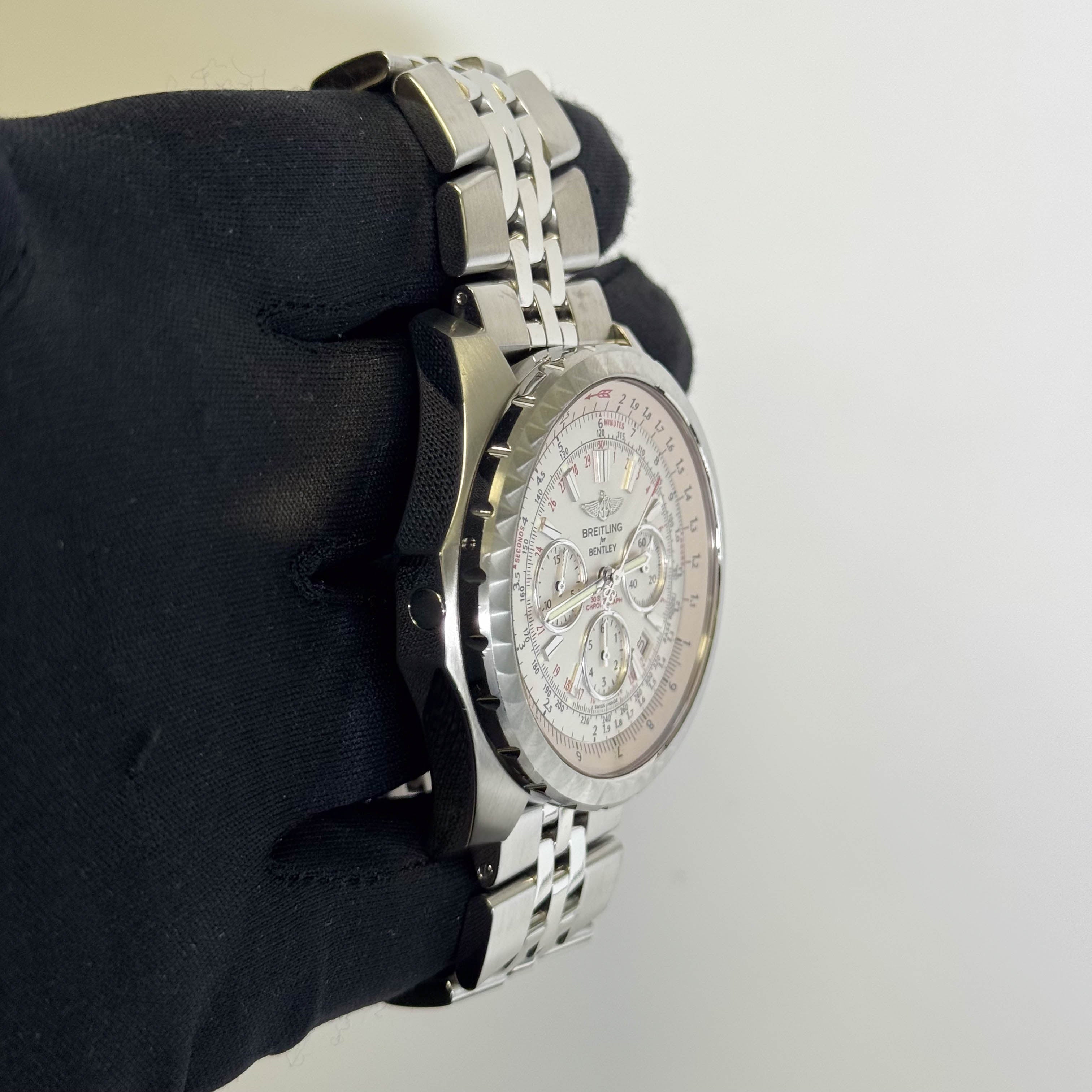 Breitling Bentley 49mm White Dial Watch Ref# A25366 - Happy Jewelers Fine Jewelry Lifetime Warranty