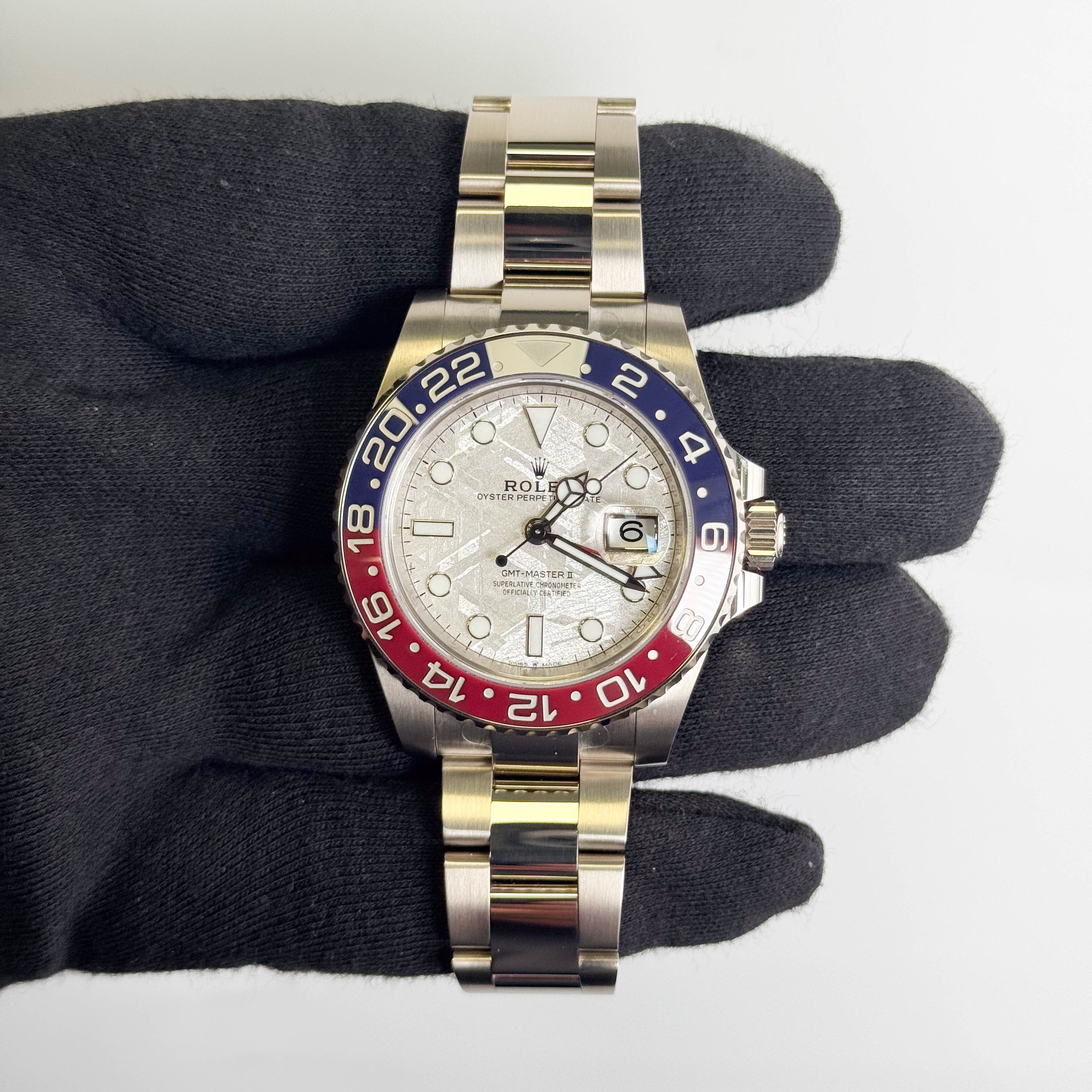 Rolex GMT-Master II Pepsi 40mm Meteorite Dial Watch Ref# 126719BLRO