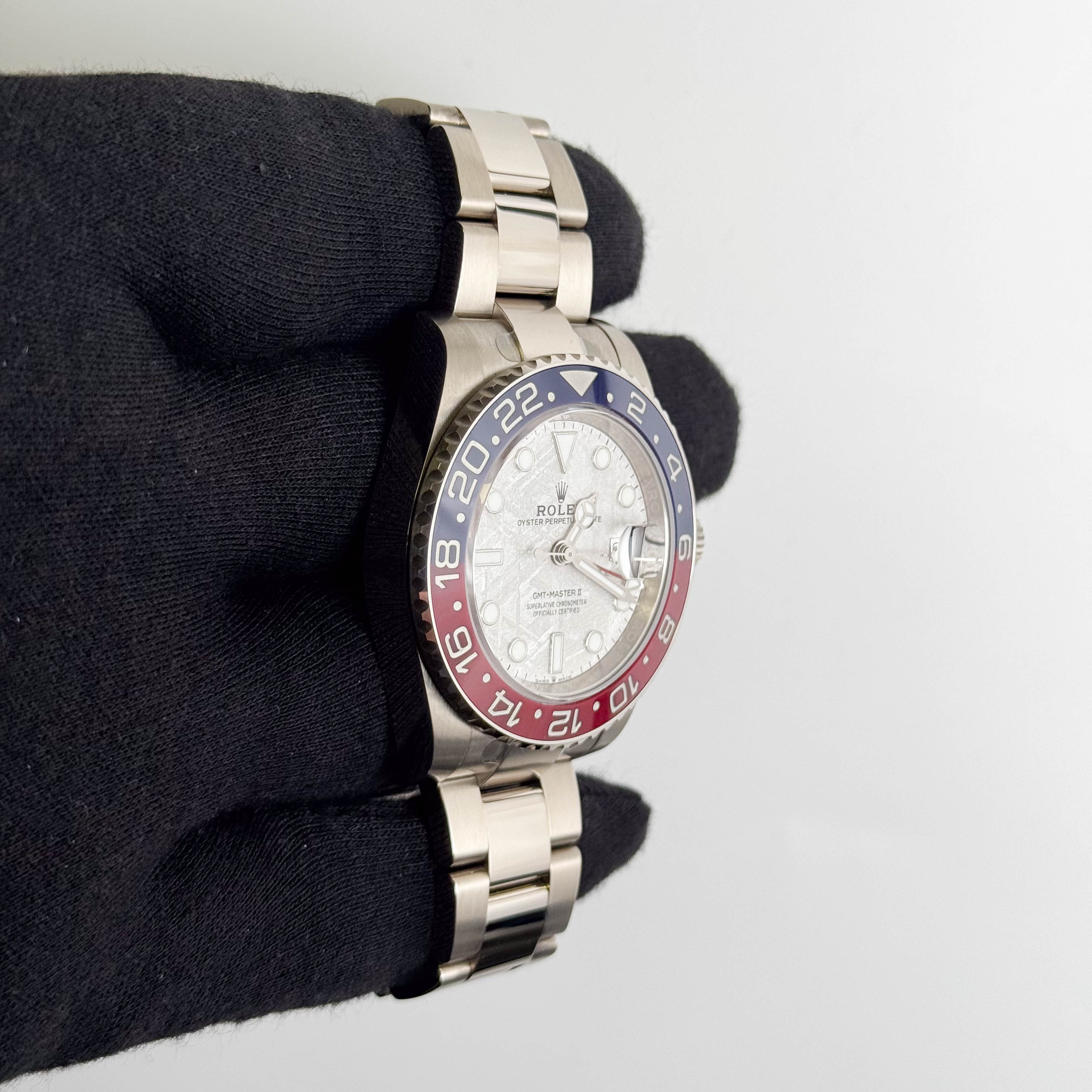 Rolex GMT-Master II Pepsi 40mm Meteorite Dial Watch Ref# 126719BLRO