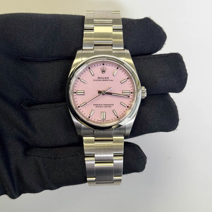 Rolex Oyster Perpetual 36mm Pink Dial Watch Ref# 126000