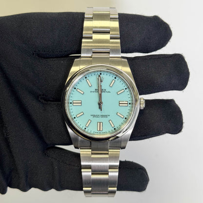 Rolex Oyster Perpetual 41mm Turquoise Dial Watch Ref# 124300