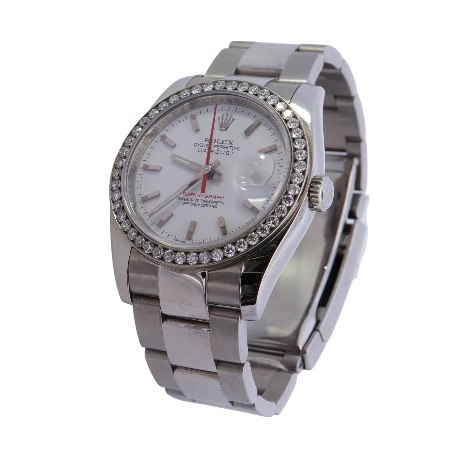 Rolex Datejust Stainless Steel 36mm White Stick Dial Watch Reference #: 116264 - Happy Jewelers Fine Jewelry Lifetime Warranty