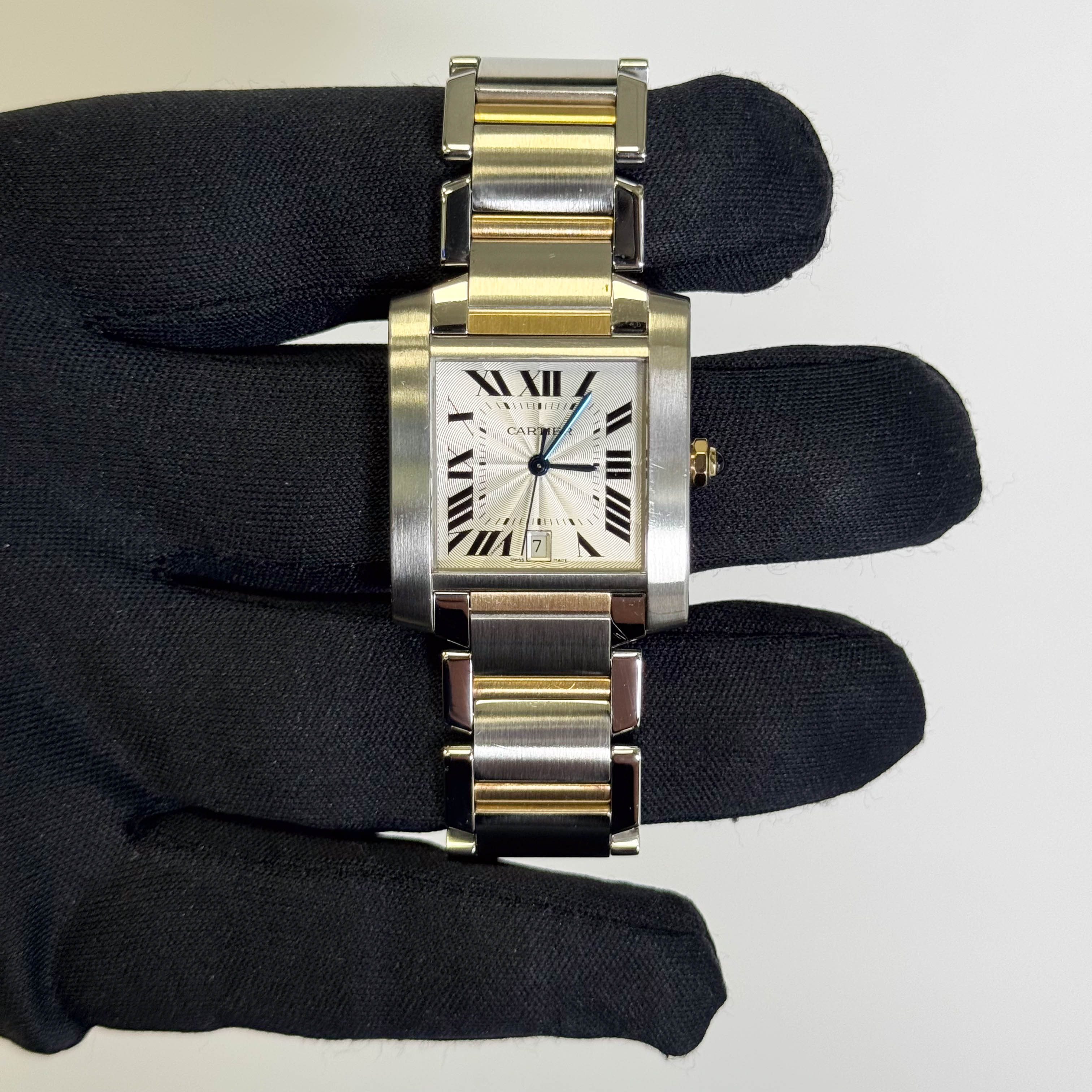 Cartier Tank Stainless Steel 32mm White Dial Watch Ref# W51005Q4 - Happy Jewelers Fine Jewelry Lifetime Warranty