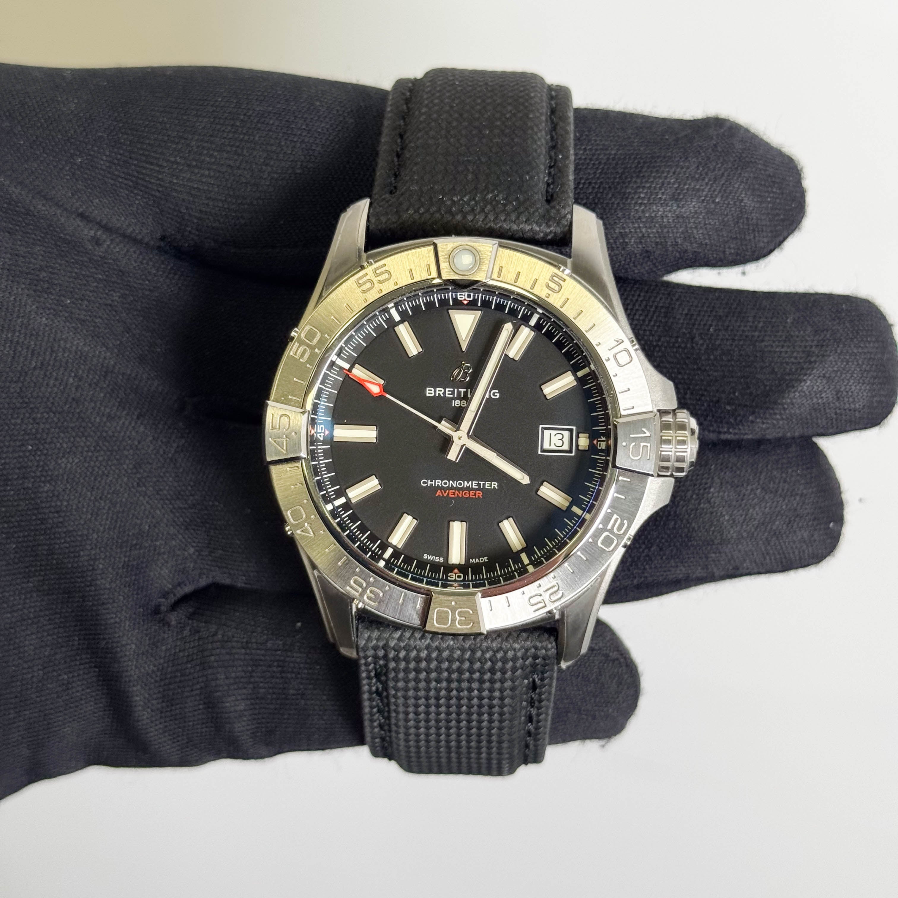 Breitling Avenger 42mm Black Dial Watch Ref# A17328 - Happy Jewelers Fine Jewelry Lifetime Warranty