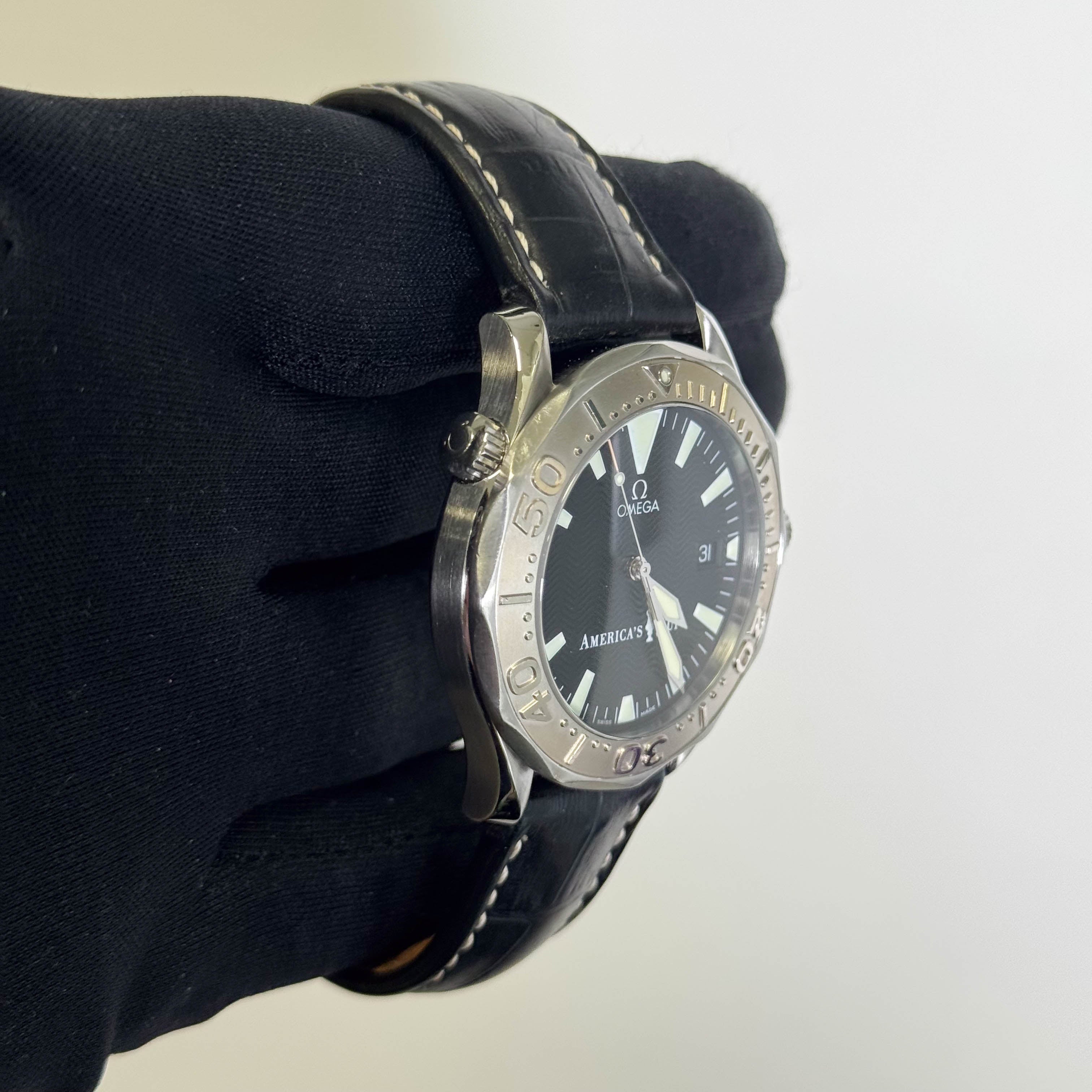 Omega Seamaster Diver America's Cup Limited Edition 41.5mm Black Dial Watch Ref#  2533.50.00 - Happy Jewelers Fine Jewelry Lifetime Warranty