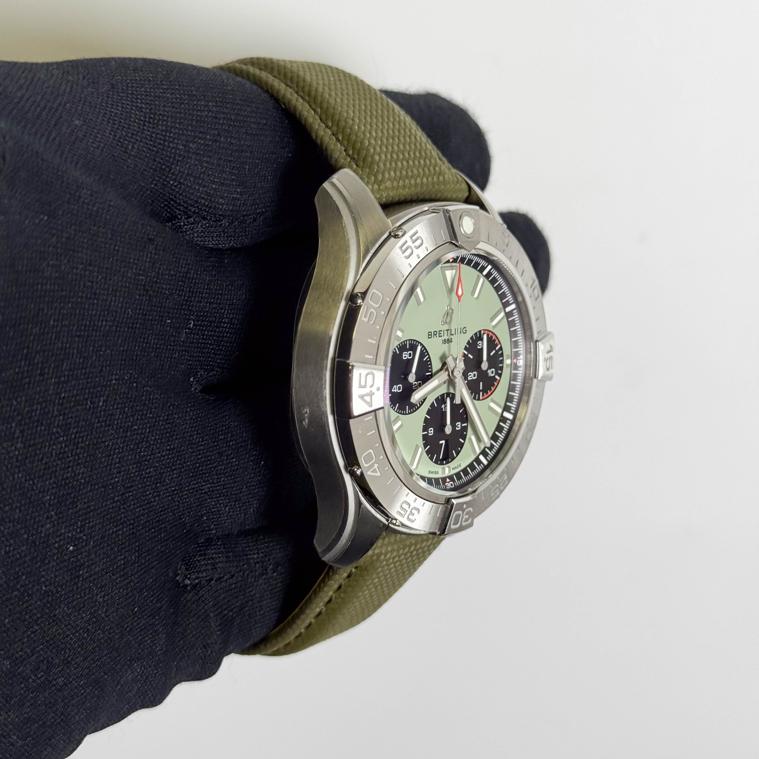 Breitling Avenger B01  44mm Green Dial Watch Ref# AB0147 - Happy Jewelers Fine Jewelry Lifetime Warranty