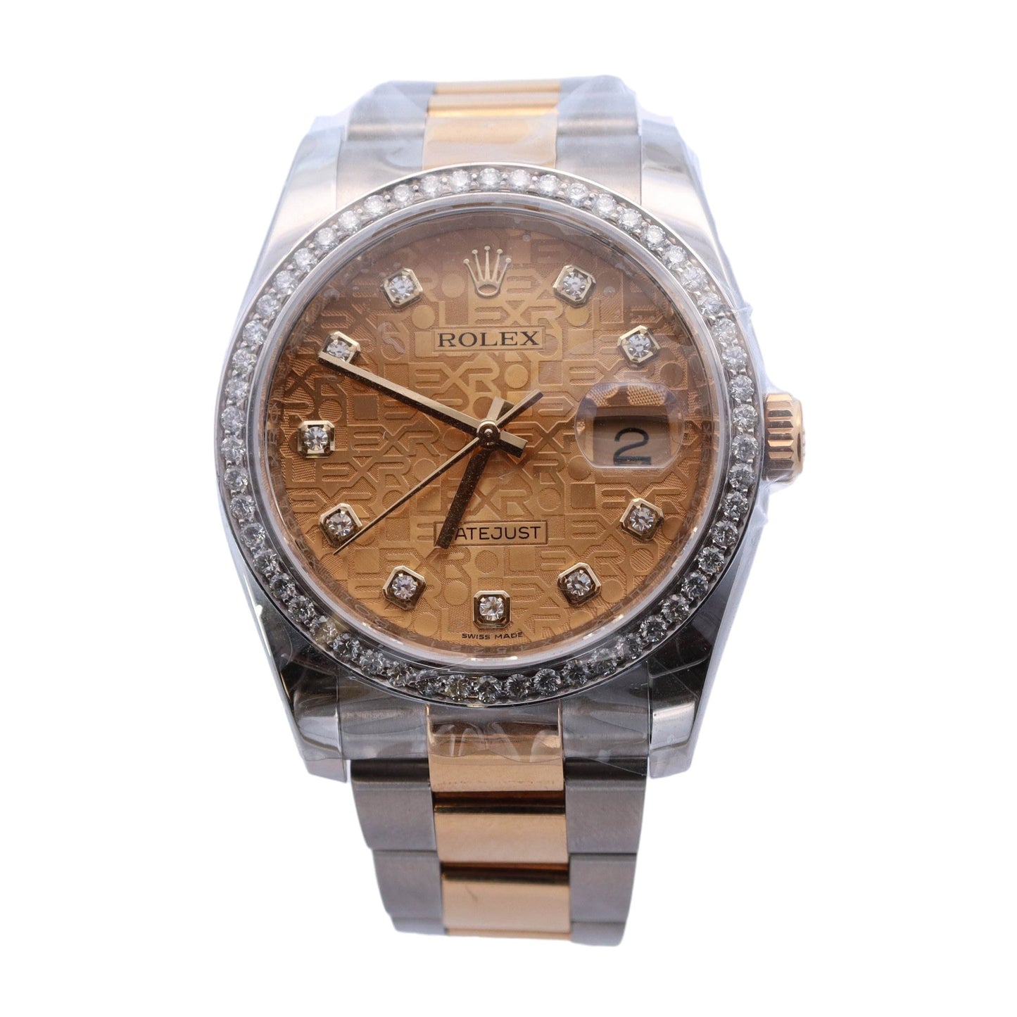 Rolex Datejust 36mm Yellow Gold & Stainless Steel 36mm Champagne Jubilee Diamond Dial Watch Reference # : 116233 - Happy Jewelers Fine Jewelry Lifetime Warranty