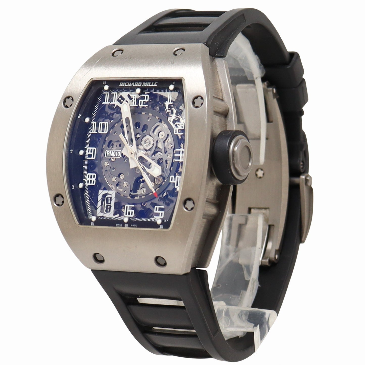 Richard Mille RM-010 AL Ti Titanium 38x45mm Skeleon Arabic Dial Watch Reference #: RM010 AlTi - Happy Jewelers Fine Jewelry Lifetime Warranty