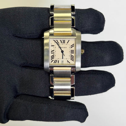 Cartier Tank Stainless Steel 32mm White Dial Watch Ref# W51005Q4 - Happy Jewelers Fine Jewelry Lifetime Warranty
