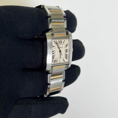 Cartier Tank Stainless Steel 32mm White Dial Watch Ref# W51005Q4 - Happy Jewelers Fine Jewelry Lifetime Warranty
