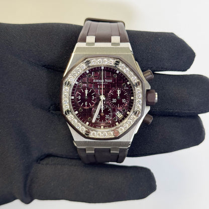 Audemars Piguet Royal Oak Offshore 37mm Purple Dial Watch Ref# 26048SK.ZZ.D066CA.01 - Happy Jewelers Fine Jewelry Lifetime Warranty