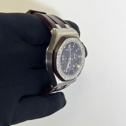 Audemars Piguet Royal Oak Offshore 37mm Purple Dial Watch Ref# 26048SK.ZZ.D066CA.01 - Happy Jewelers Fine Jewelry Lifetime Warranty
