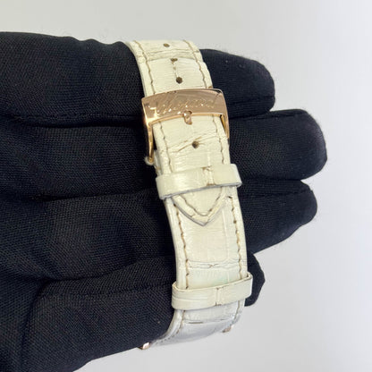 Chopard Happy Sport 42mm Rose Gold White Roman Stick Chronograph Dial Watch Ref# 288515-9002 - Happy Jewelers Fine Jewelry Lifetime Warranty