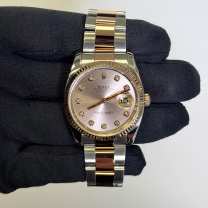 Rolex Datejust 36mm Sundust Pink Dial Watch Ref# 116231 - Happy Jewelers Fine Jewelry Lifetime Warranty
