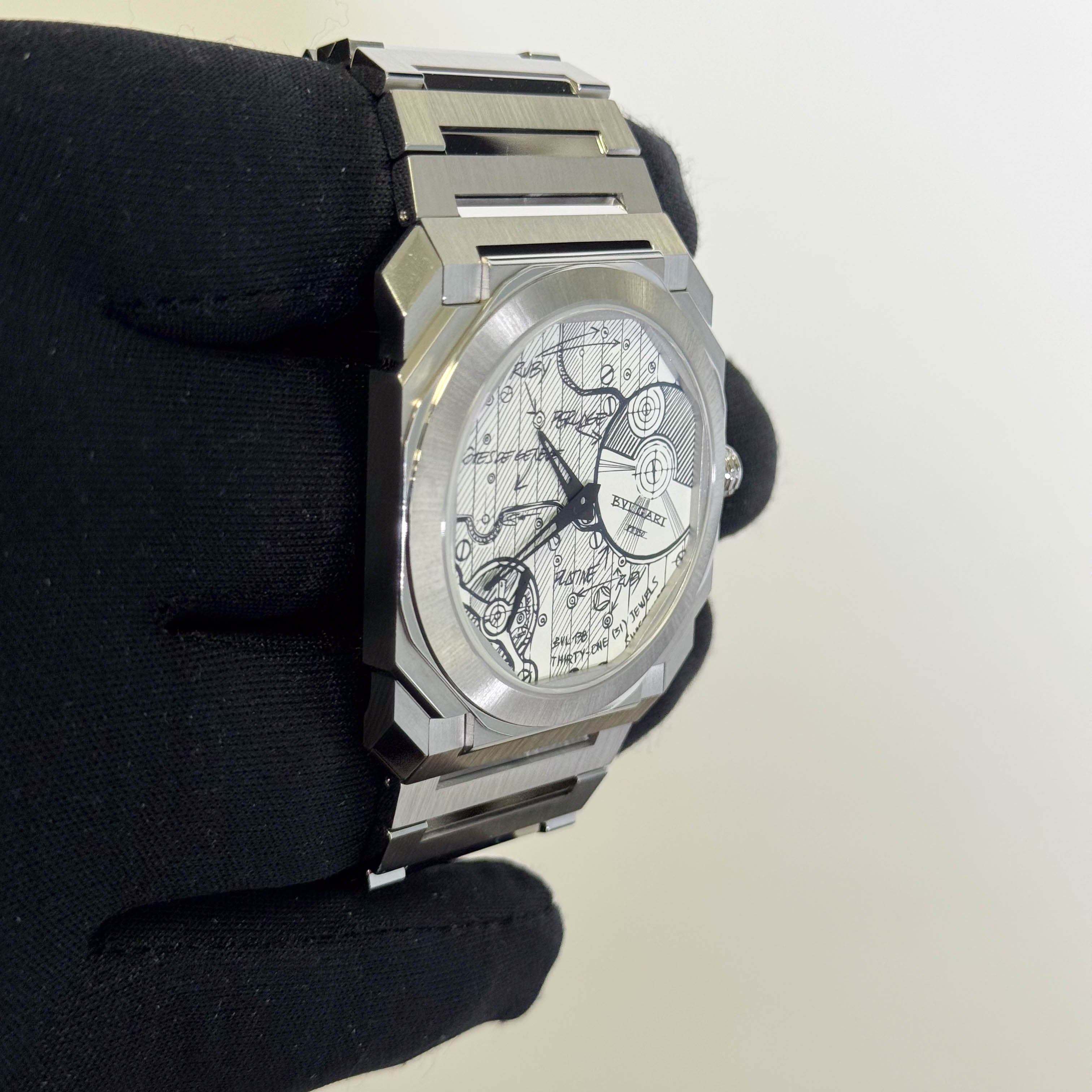 Bvlgari Octo Finissimo Sketch Stainless Steel 40mm Sketch Dial Watch Ref# 104163 - Happy Jewelers Fine Jewelry Lifetime Warranty