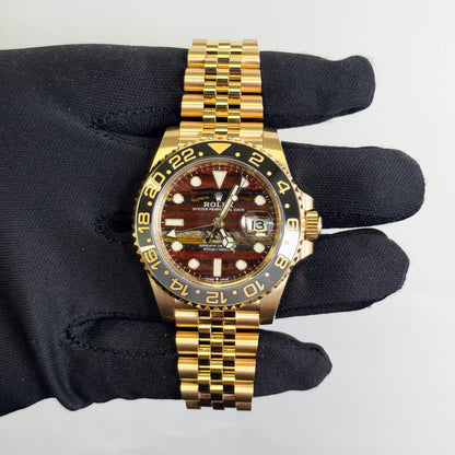 Rolex GMT Master II "Tiger Iron" 40mm Tiger Iron Stone Dial Watch Ref# 126718GRNR