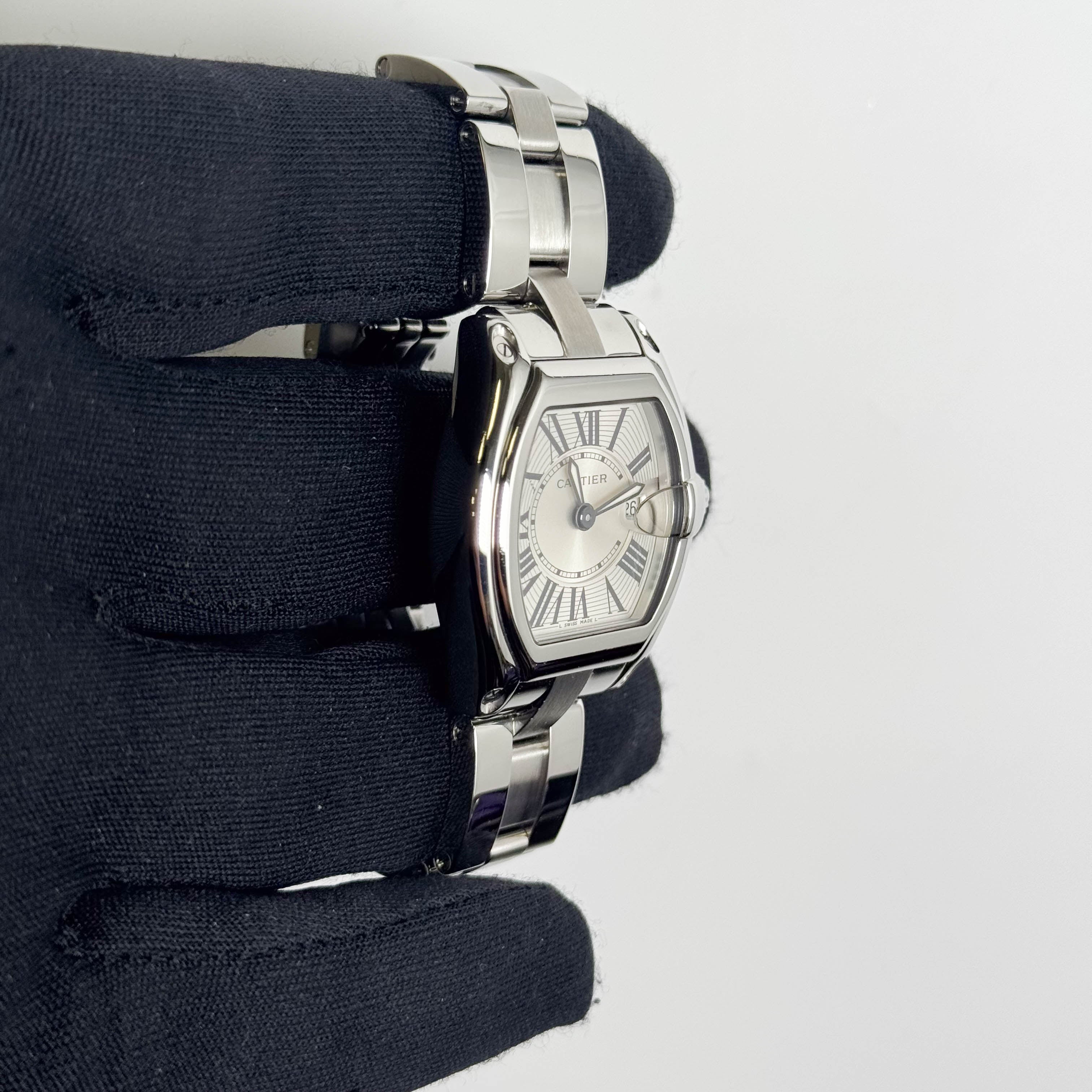 Cartier Roadster Stainless Steel 31mm Silver Dial Watch Ref# W62016V3 - Happy Jewelers Fine Jewelry Lifetime Warranty