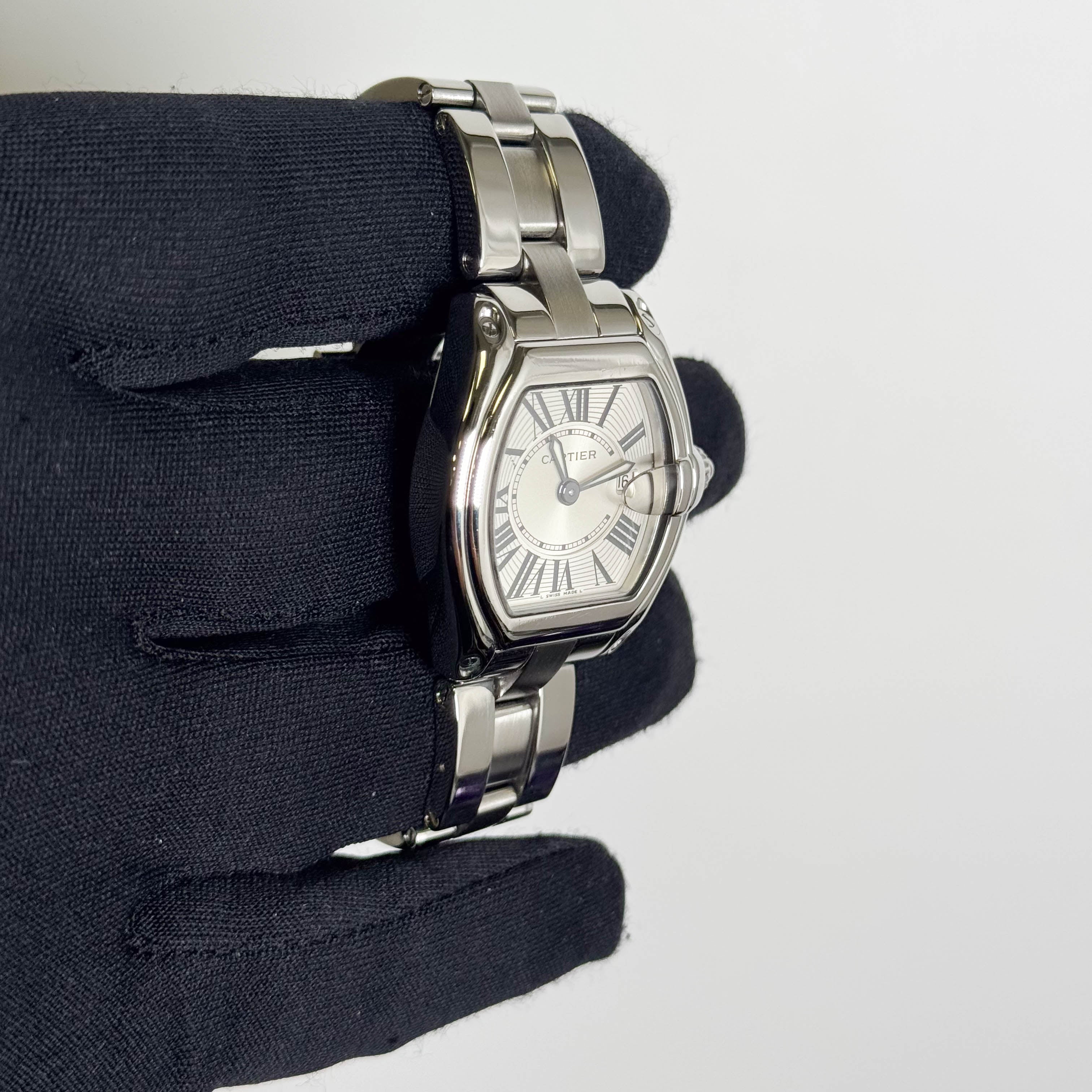 Cartier Roadster Stainless Steel 31mm Silver Dial Watch Ref# W62016V3 - Happy Jewelers Fine Jewelry Lifetime Warranty