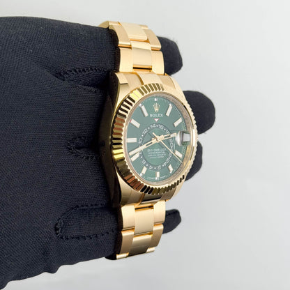 Rolex Sky-Dweller 42mm Green Dial Watch Ref# 336938
