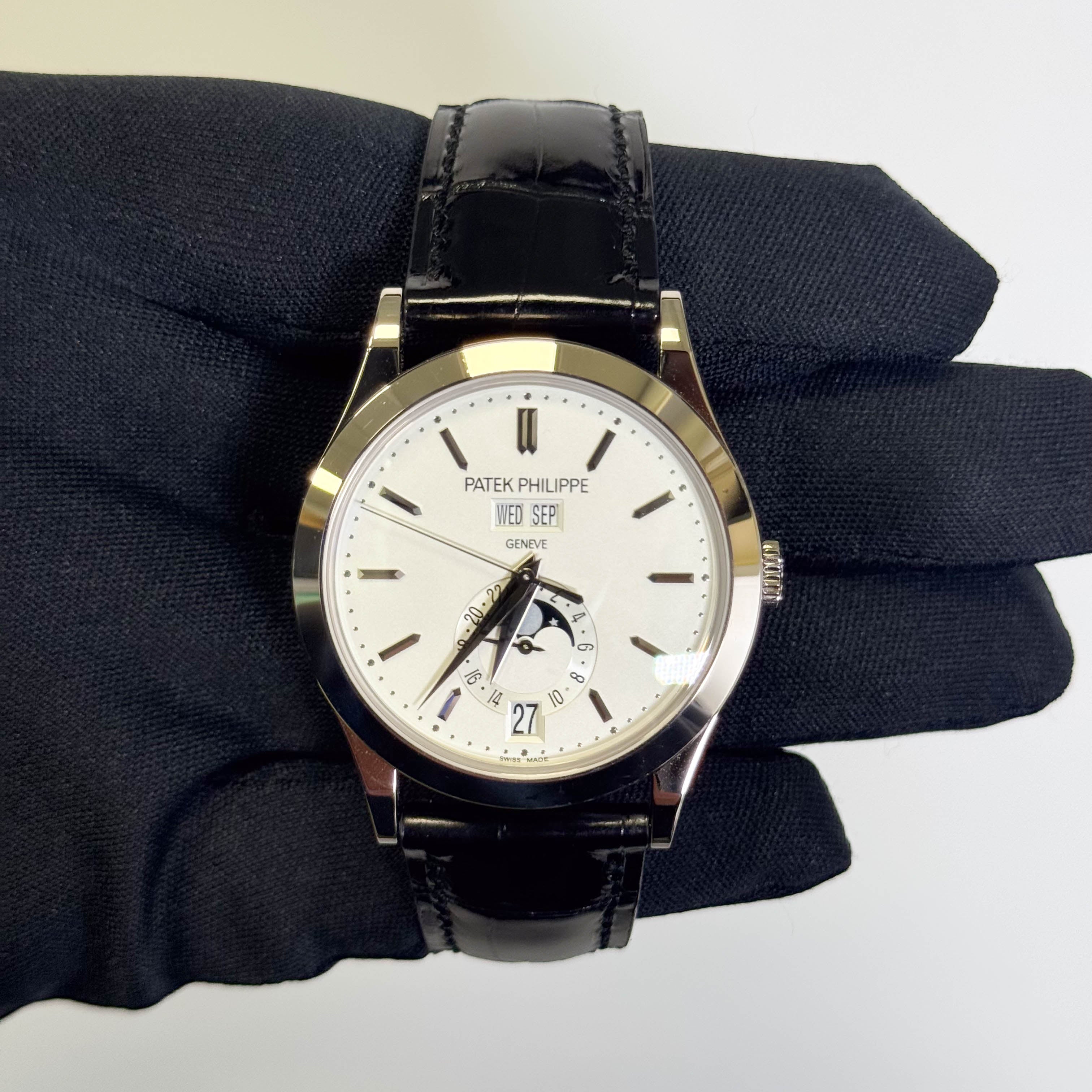 Patek Philippe Annual Calendar 38.5mm White Dial Watch Ref# 5396G-011 - Happy Jewelers Fine Jewelry Lifetime Warranty