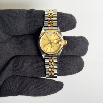Rolex Datejust 26mm Champagne Dial Watch Ref# 69173