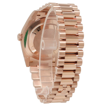 Rolex Day-Date Everose Gold 40mm Olive Roman Dial Watch Reference# 228235 - Happy Jewelers Fine Jewelry Lifetime Warranty