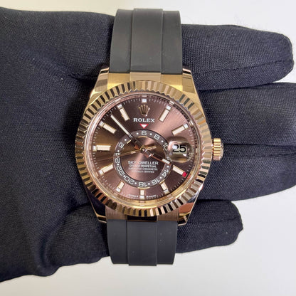 Rolex Sky-Dweller 42mm Chocolate Dial Watch Ref# 326235 - Happy Jewelers Fine Jewelry Lifetime Warranty
