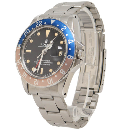 Vintage Rolex GMT "Pepsi" Stainless Steel 40mm Black Dial Watch Reference# 1675 - Happy Jewelers Fine Jewelry Lifetime Warranty