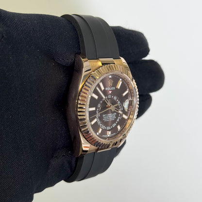 Rolex Sky-Dweller 42mm Chocolate Dial Watch Ref# 326235 - Happy Jewelers Fine Jewelry Lifetime Warranty