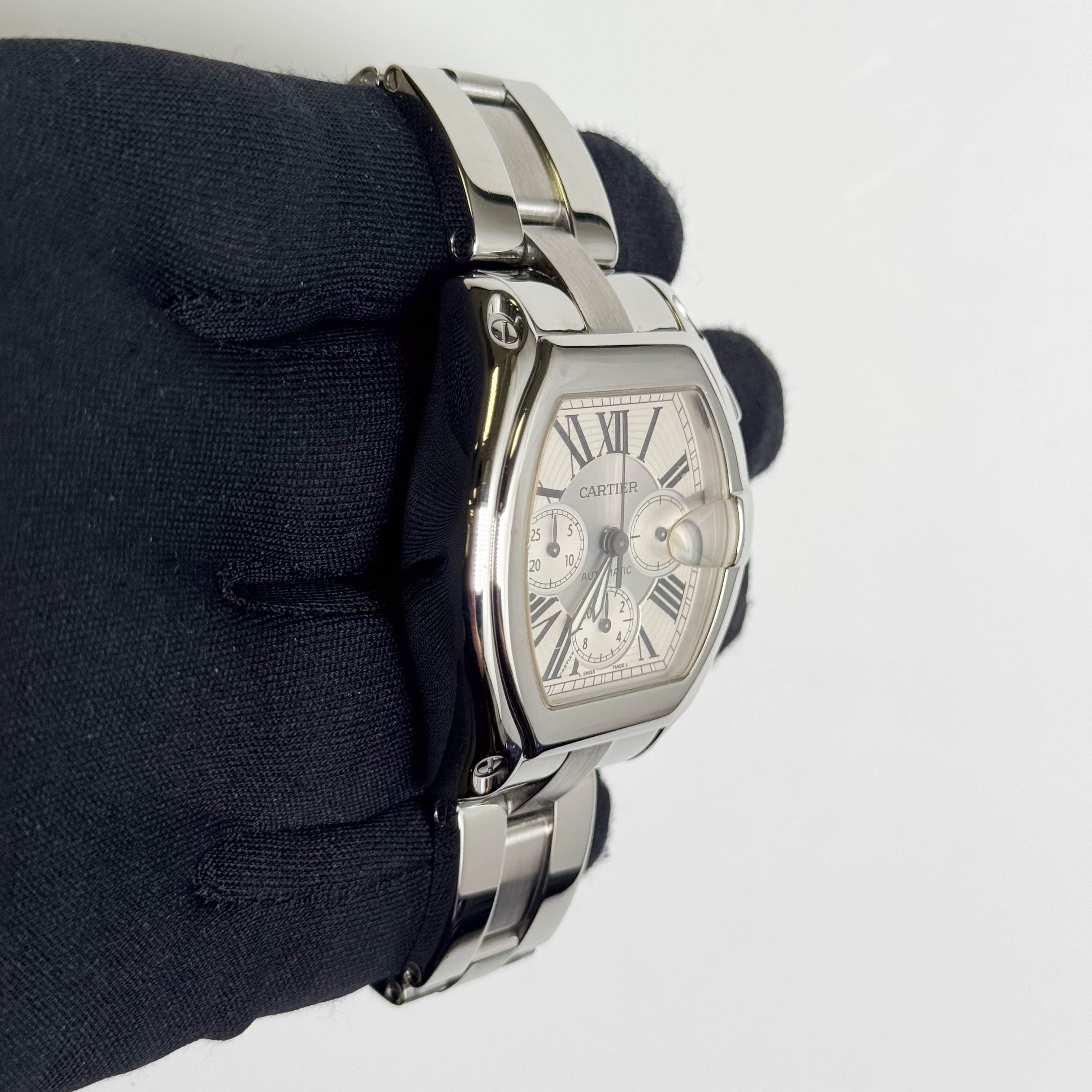 Cartier Roadster 48mm Silver Dial Watch Ref# W62019X6 - Happy Jewelers Fine Jewelry Lifetime Warranty
