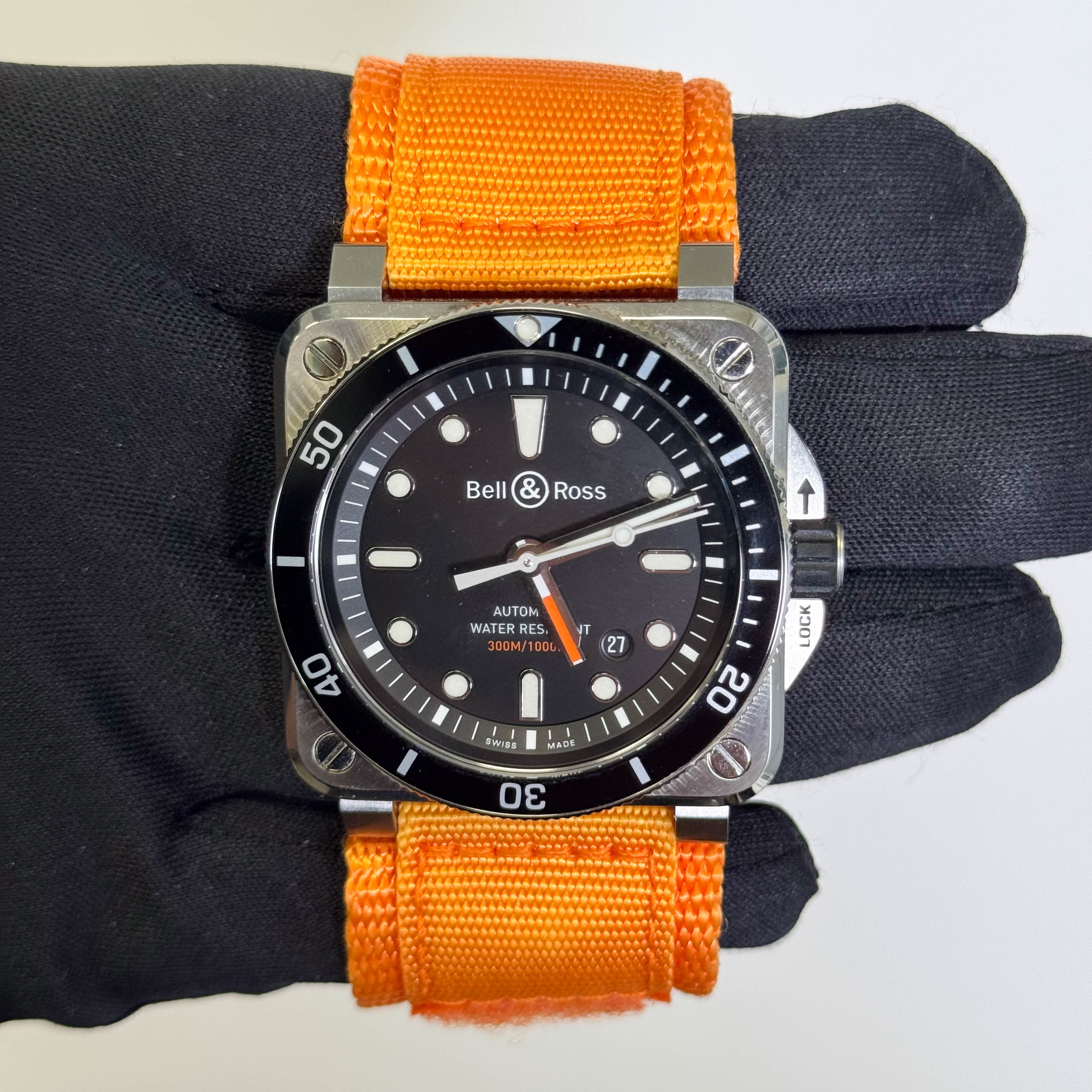 Bell & Ross Diver Stainless Steel 42mm Black Dial Watch Ref# BR 03-92 - Happy Jewelers Fine Jewelry Lifetime Warranty