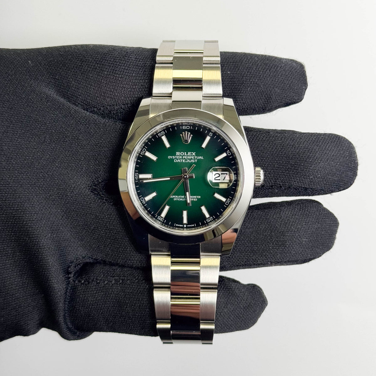 Rolex Datejust 41mm Ombre Green Dial Watch Ref# 126300