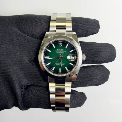 Rolex Datejust 41mm Ombre Green Dial Watch Ref# 126300
