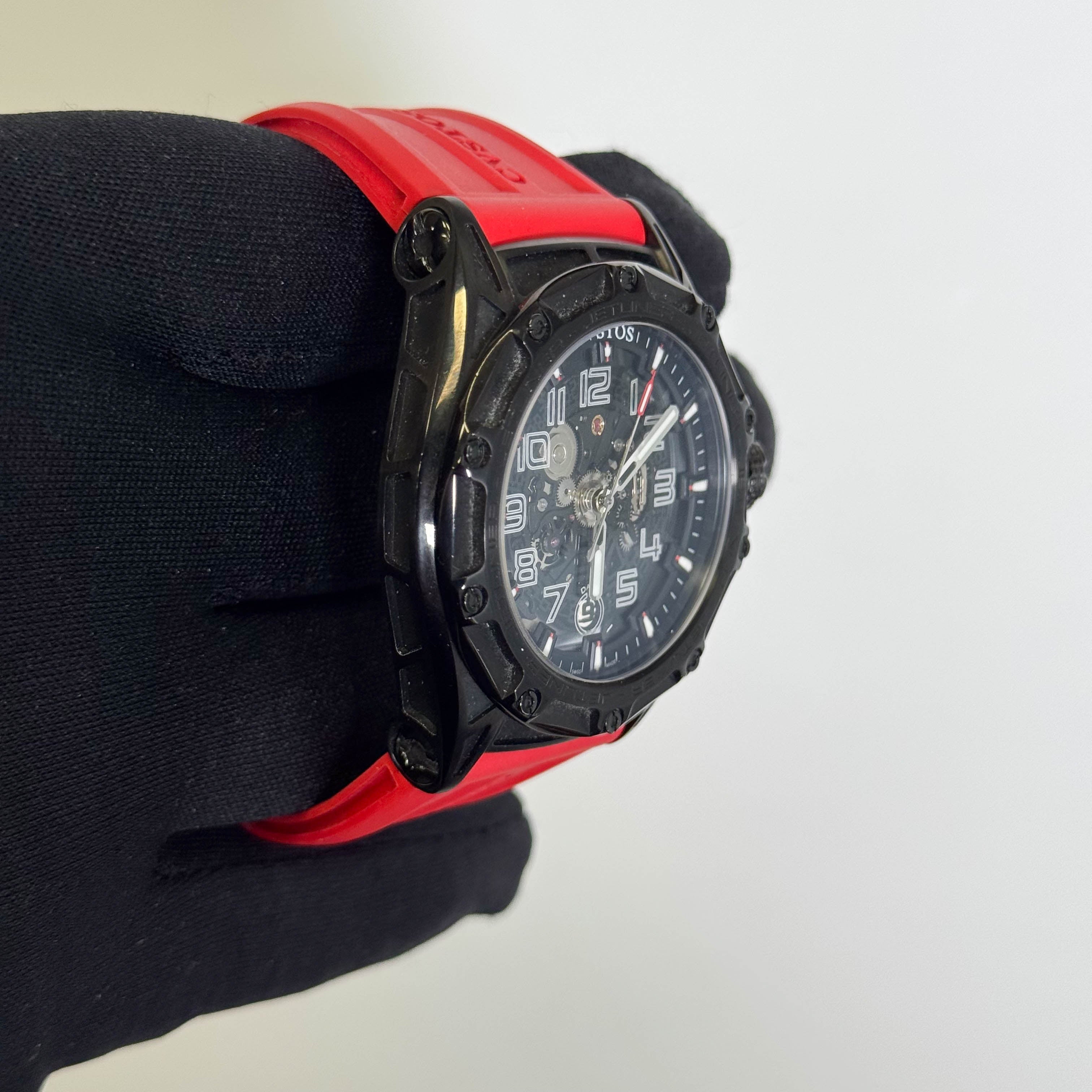 CVSTOS Challenge-4 Jetliner SL Black Steel 45mm Skeletonized Dial Watch Ref# CVR45-JET BST - Happy Jewelers Fine Jewelry Lifetime Warranty