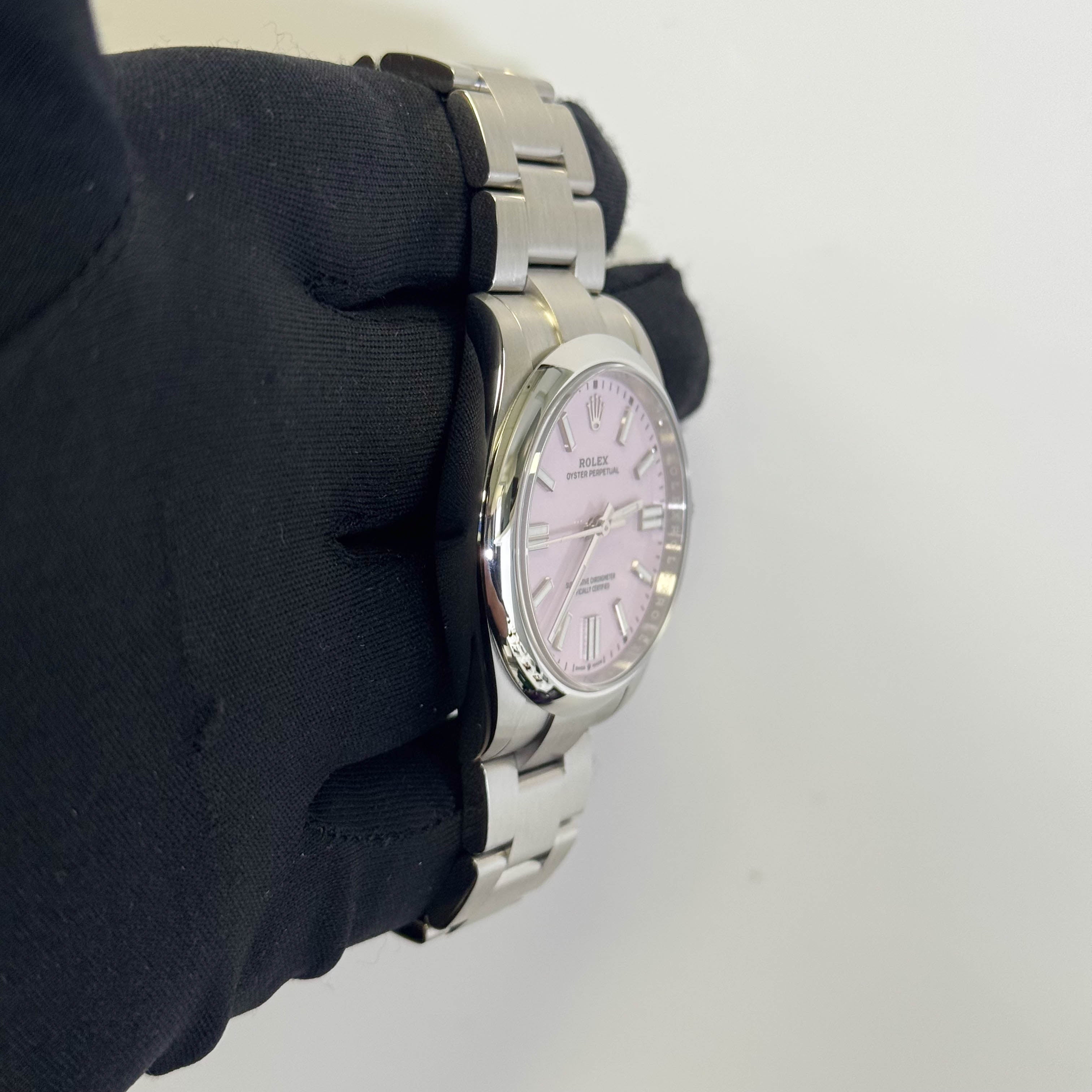 Rolex Oyster Perpetual 41mm Pink Dial Watch Ref# 134300