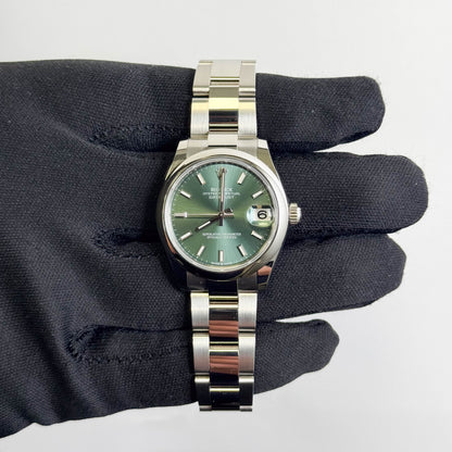 Rolex Datejust 31mm Green Dial Watch Ref# 278240
