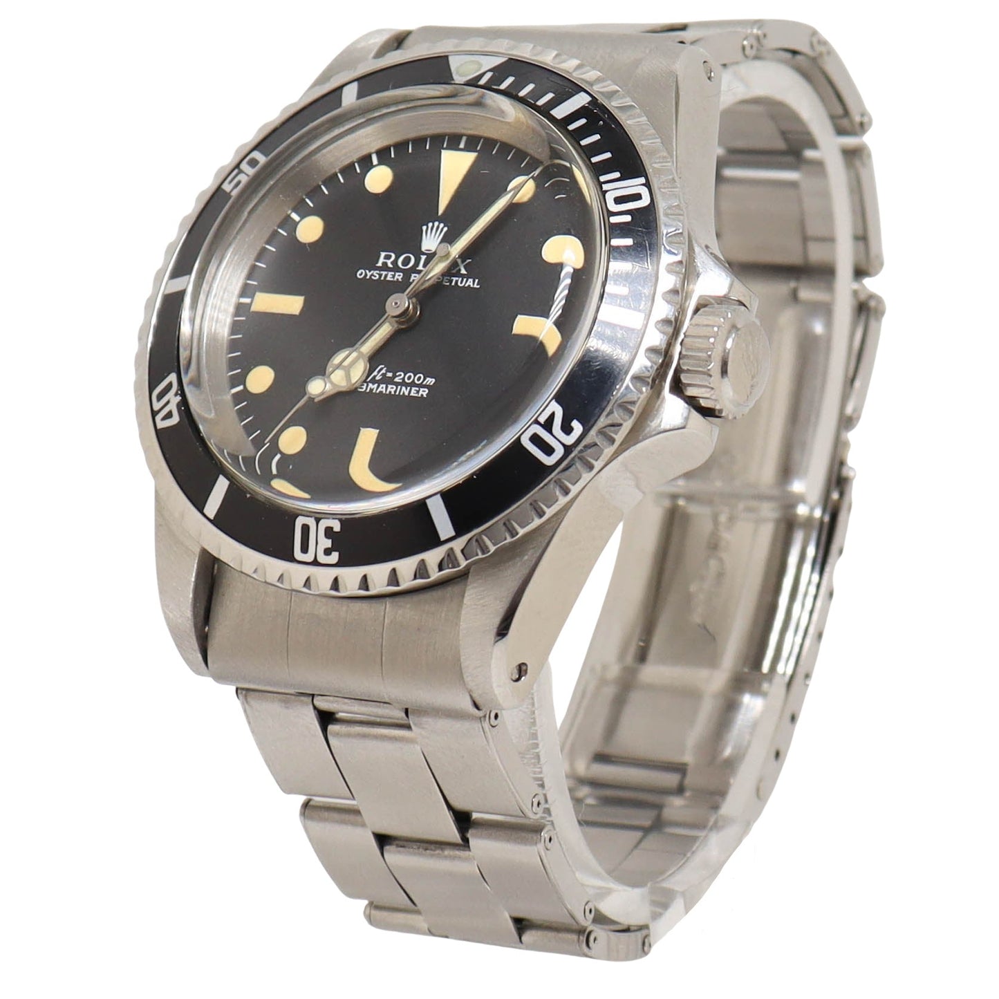 Vintage Mens Rolex Submariner 40mm Black Dot Dial Watch Reference# 5513 - Happy Jewelers Fine Jewelry Lifetime Warranty