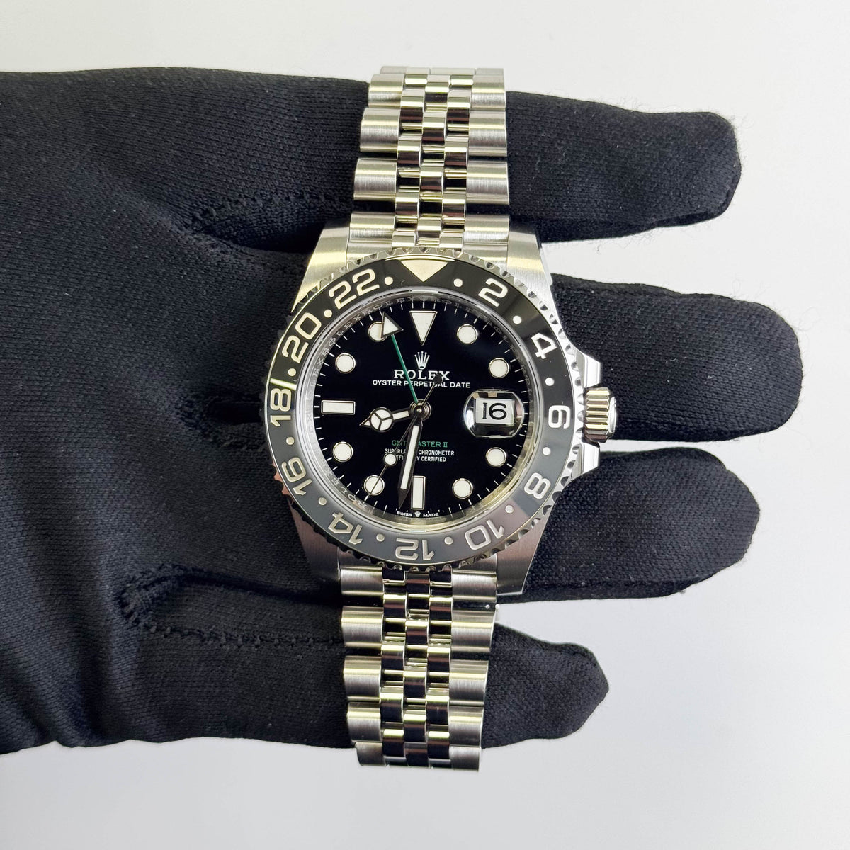 Rolex GMT-Master II 40mm Black Dial Watch Ref# 126710GRNR