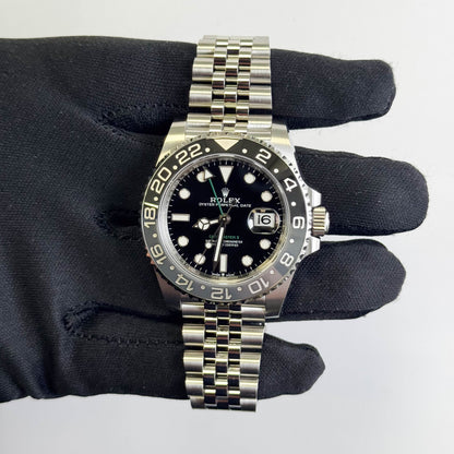 Rolex GMT-Master II 40mm Black Dial Watch Ref# 126710GRNR