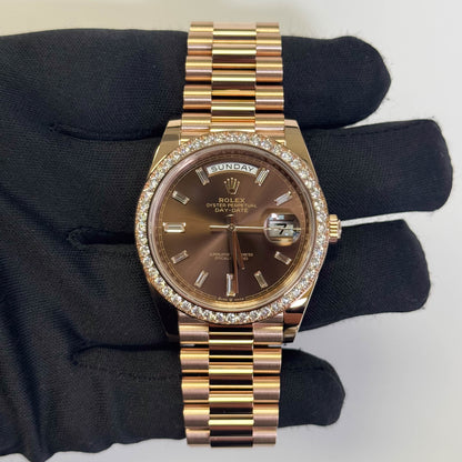 Rolex Day-Date 40mm Chocolate Dial Watch Ref# 228345RBR