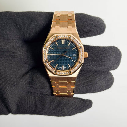 Audemars Piguet Royal Oak 34mm Blue Dial Watch Ref# 77451OR.ZZ.1361OR.04