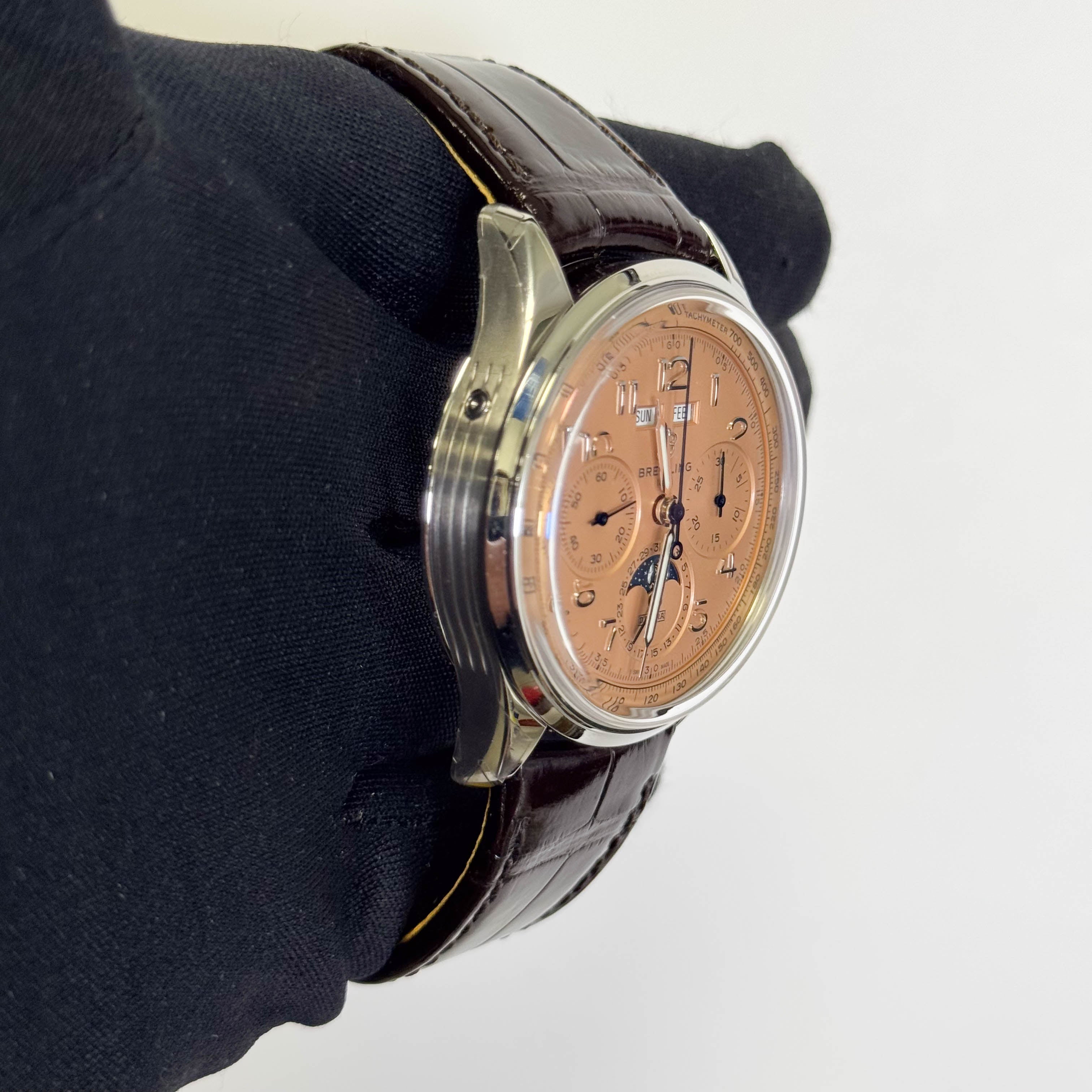 Breitling Premier B25 Datora 42mm Copper Dial Watch Ref# AB2510201K1P1