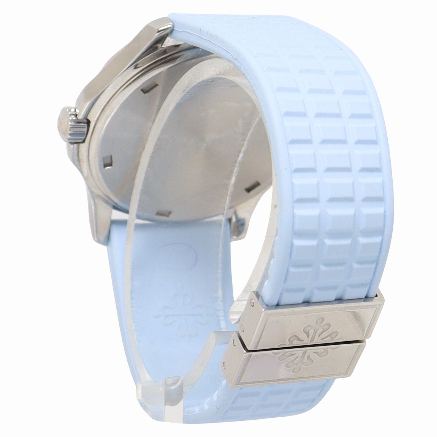 Patek Philippe Aquanaut Stainless Steel 36mm Baby Blue Dial Watch Reference# 5067A-017 - Happy Jewelers Fine Jewelry Lifetime Warranty