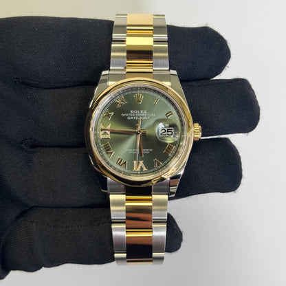 Rolex Datejust 36mm Green Dial Watch Ref# 126203