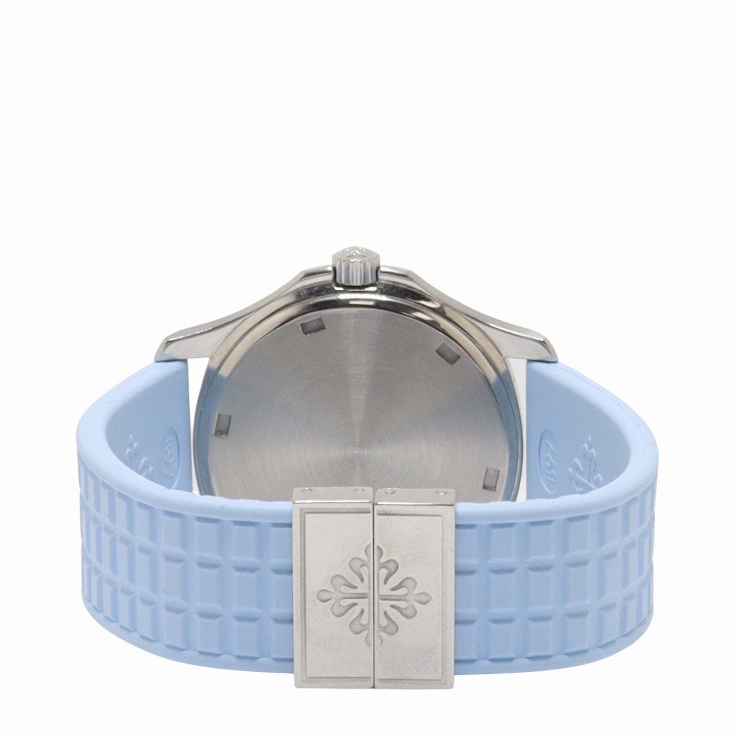 Patek Philippe Aquanaut Stainless Steel 36mm Baby Blue Dial Watch Reference# 5067A-017 - Happy Jewelers Fine Jewelry Lifetime Warranty