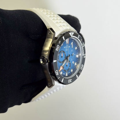 Edox Co-1 Titanium 45mm Blue Dial Watch Ref# 10242-TINM - Happy Jewelers Fine Jewelry Lifetime Warranty