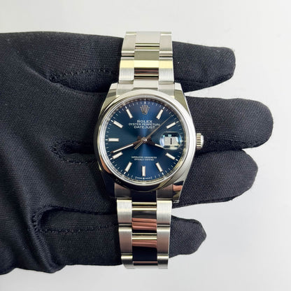 Rolex Datejust 36mm Blue Stick Dial Watch Ref# 126200