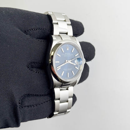 Rolex Datejust 36mm Blue Stick Dial Watch Ref# 126200