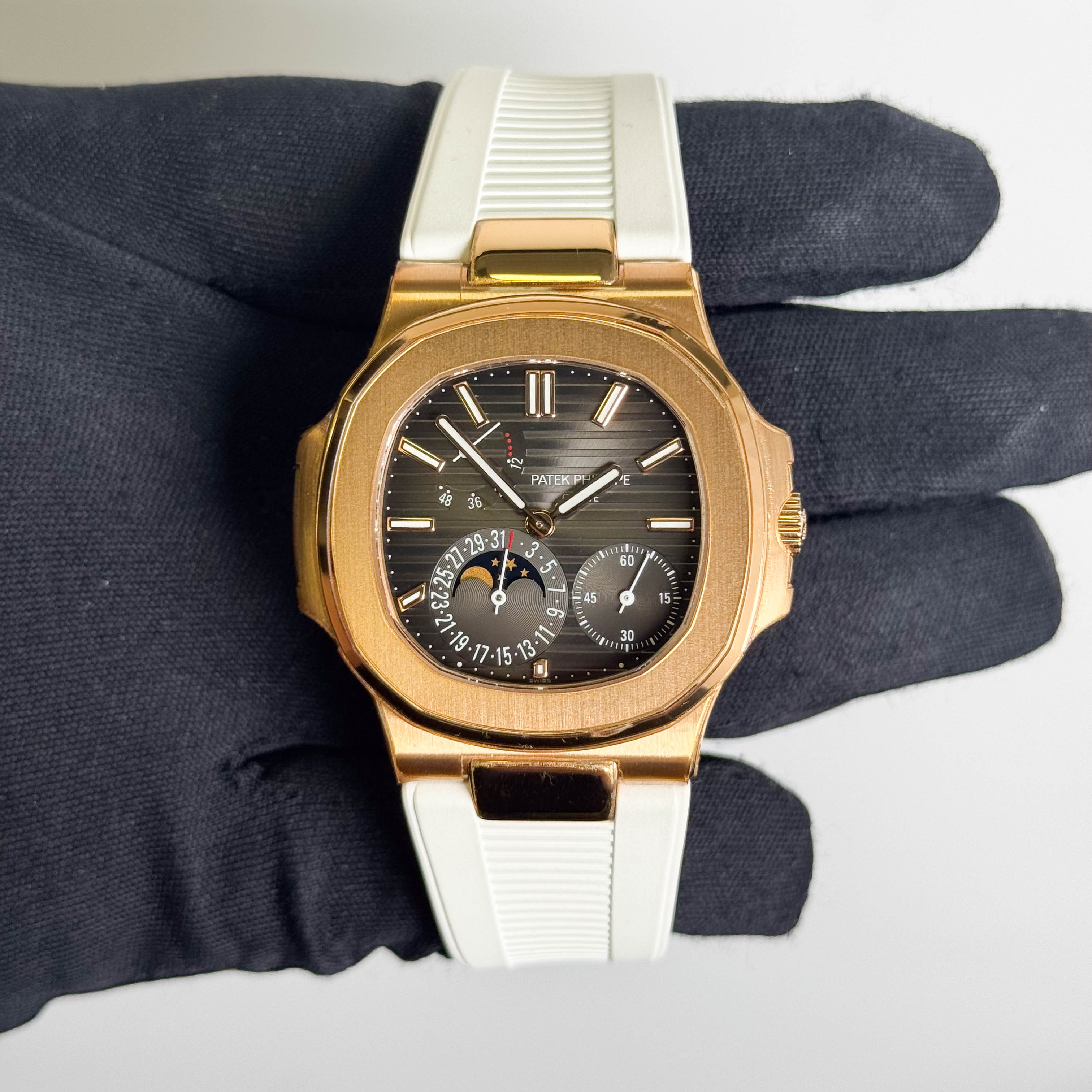 Patek Philippe Nautilus 40mm Grey Dial Watch Ref # 5712R-001 - Happy Jewelers Fine Jewelry Lifetime Warranty
