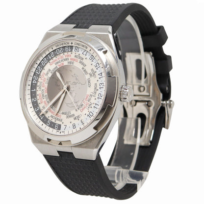 Vacheron Constantin Overseas World Time Series Stainless Steel 43.5mm White/Grey Dial Watch Reference# 7700V - Happy Jewelers Fine Jewelry Lifetime Warranty